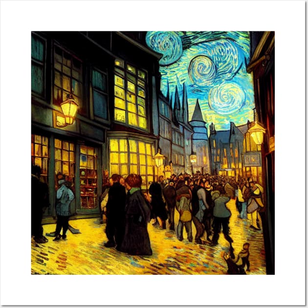 Starry Night in Diagon Alley Wall Art by Grassroots Green